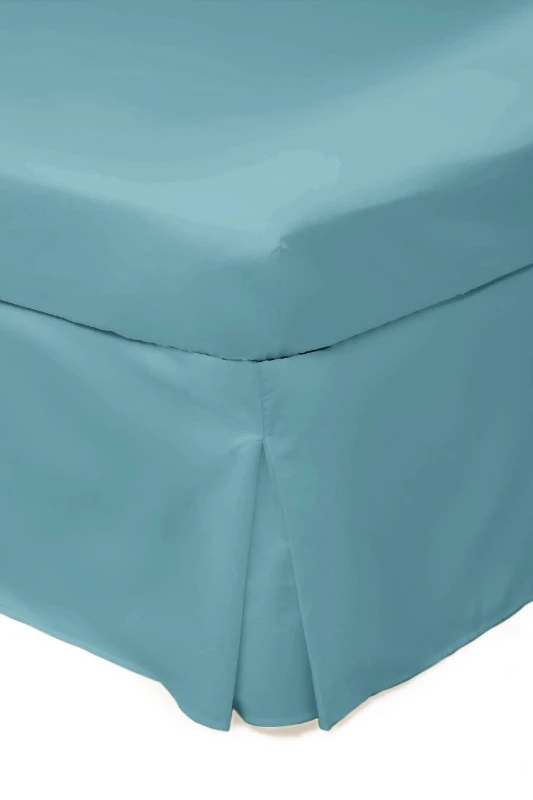 Image of Belledorm Easy Care 200 Thread Count Cotton Polyester Percale Platform Valance in Teal Size: Double Teal Unisex Double