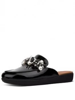 Image of FitFlop Serene Deco Backless Loafer Black Size 7 Women