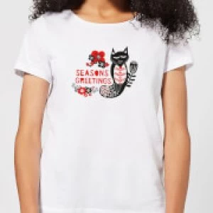 Image of Seasons Greetings Womens T-Shirt - White - 3XL