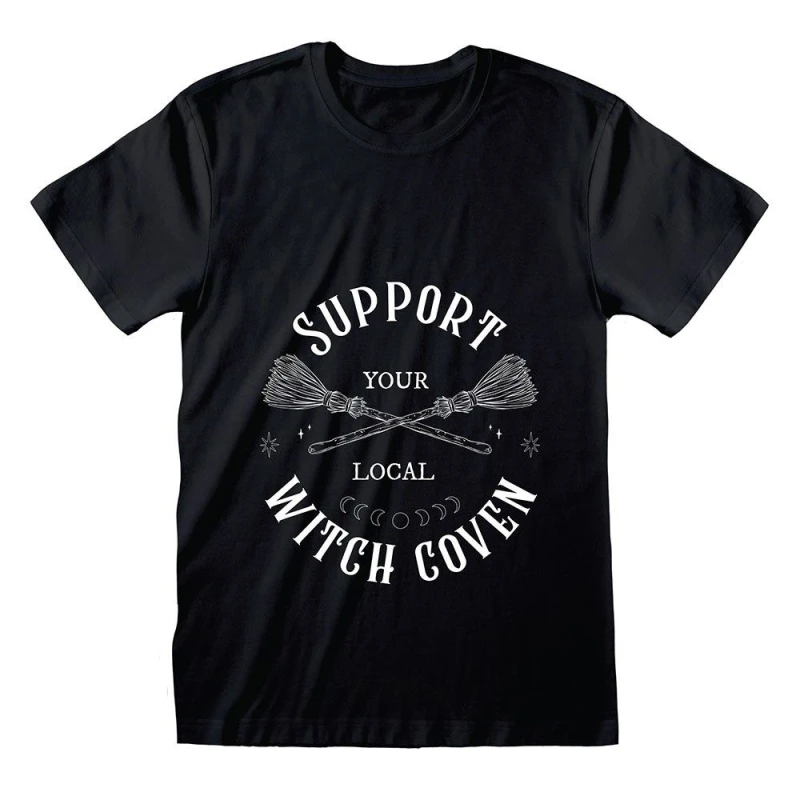 Image of Something Different Something Different Men Support Your Local Witch Coven T-Shirt in Black Size: X-Large Black XL Male 5063750959955