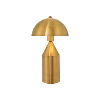 Image of Endon Lighting Nova - Table Lamp Antique Brass Plate & Gloss White 1 Light IP20 - E27