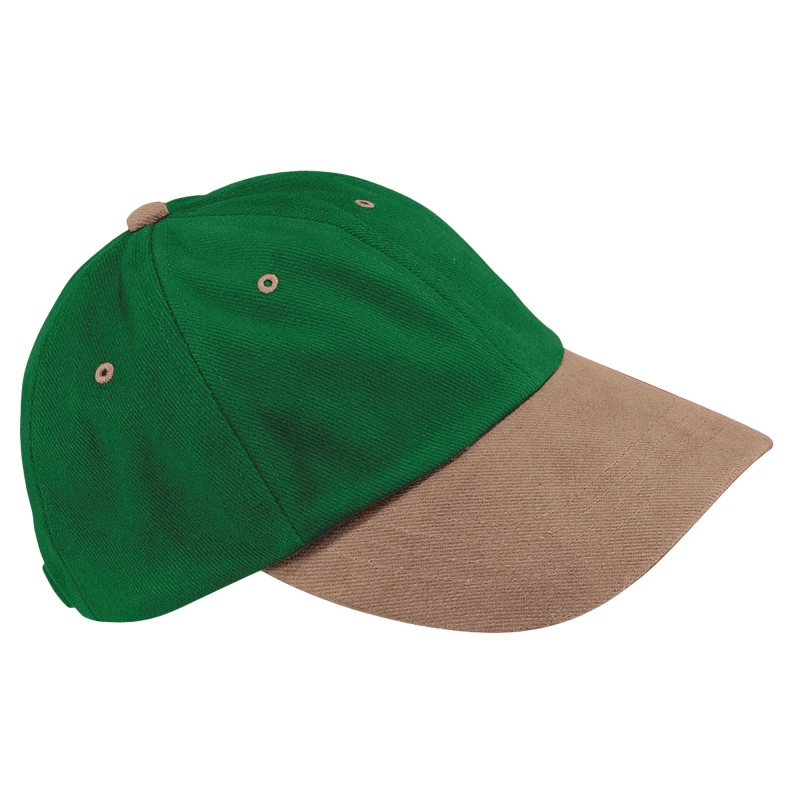Image of Beechfield Beechfield Men Heavy Brushed Cotton Low Profile Cap in Dark Green Dark Green One Size Male 5063377402971