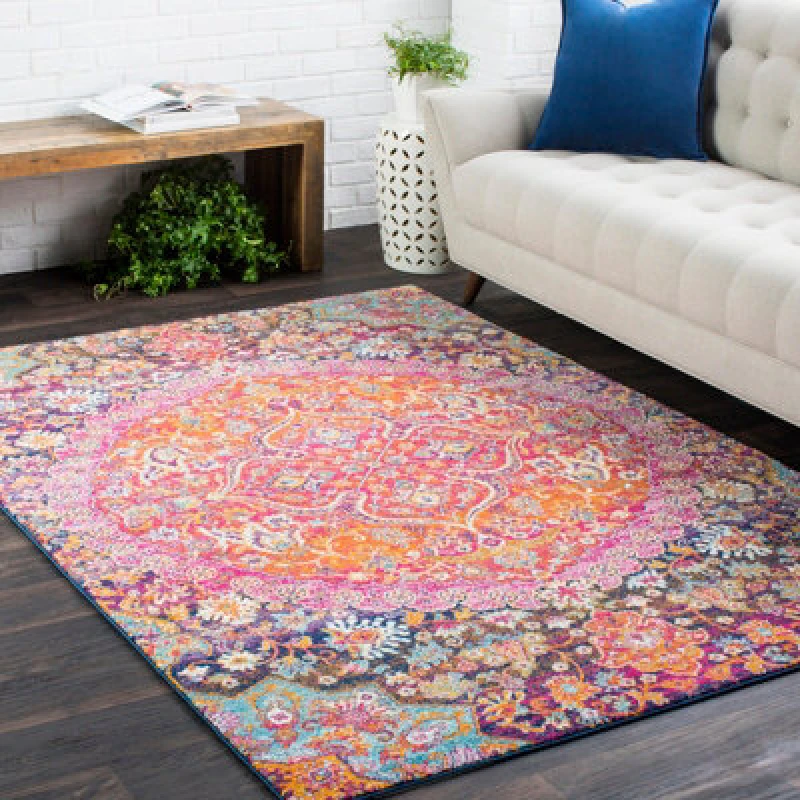 Image of Livabliss Vintage Oriental Boho Garnet Neerja Area Rug 160 X 220 Cm - Easy Care, Non Shedding, Ideal For Living Room & Bedroom