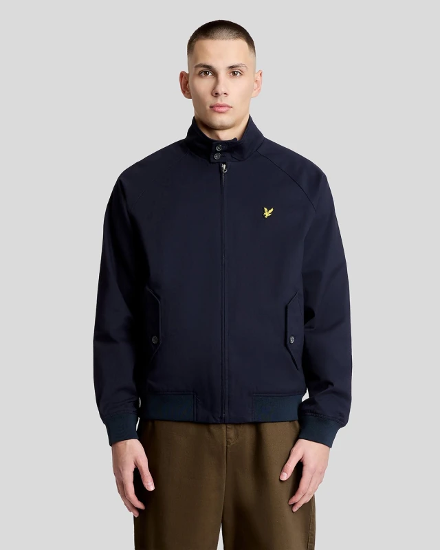 Image of Lyle & Scott Mens Cotton Harrington Jacket in Navy