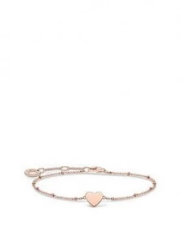 Image of Thomas Sabo Rose Gold Plated Sterling Silver Heart Bracelet