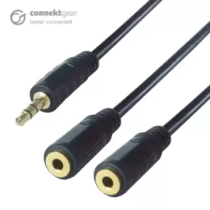Image of CONNEkT Gear 0.15m 3.5mm Stereo Jack Audio Splitter Cable - Male...