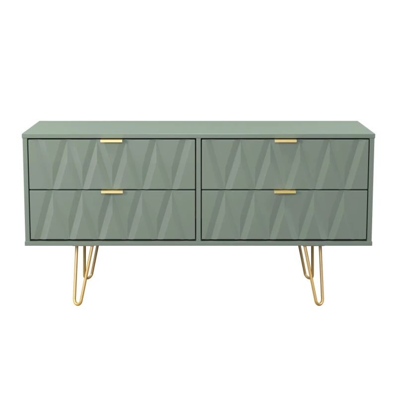 Image of Ready Assembled 2 U Dallas 4 Drawer Bed Box (Ready Assembled) in Pale Green Size: Small Pale Green Unisex Small