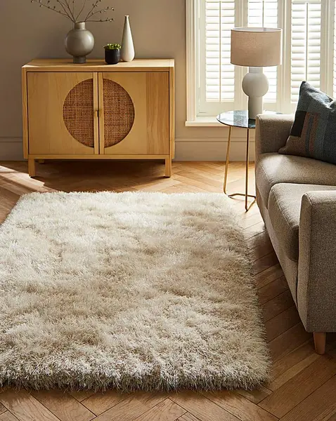 Image of JD Williams Extravagance Cosy Shaggy Rug Ivory 60X120 MN15005