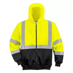 Image of PW2 Hi Vis Two Tone Zipped Hoodie Yellow / Black L