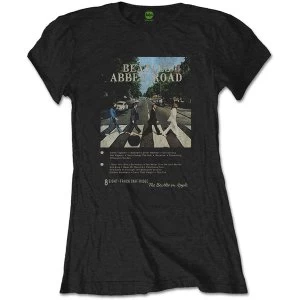 Image of The Beatles - Abbey Road 8 Track Ladies Medium T-Shirt - Black