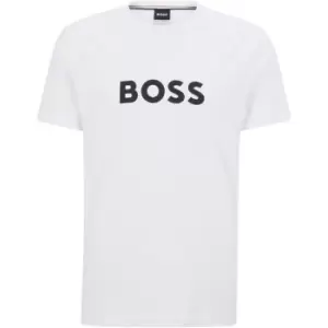 Image of Boss Logo Print T-Shirt - White