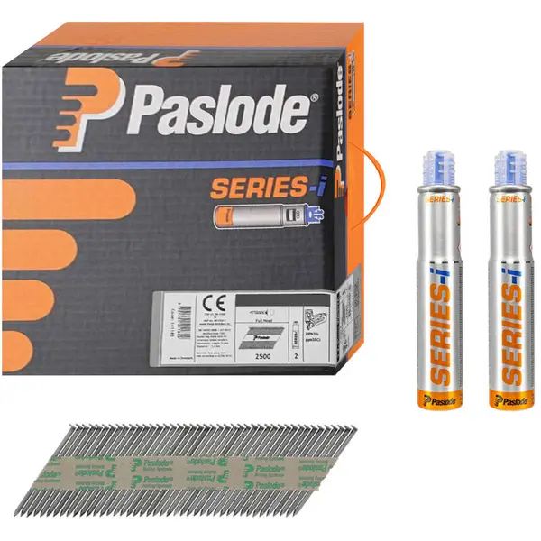 Image of Paslode IM360CI Bright Ring Shank Collated Nails and Gas 141082 Length: 90mm