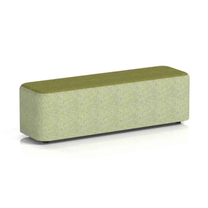 Image of Harlestone Large Rectangular Office Breakout Stool in Rivet Fabric - Burnish Body Olive Top