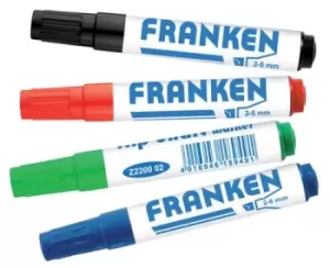 Image of Franken FlipchartMarkers, Line Width 2 - 6 mm, 4 Pieces, Assorted Colours