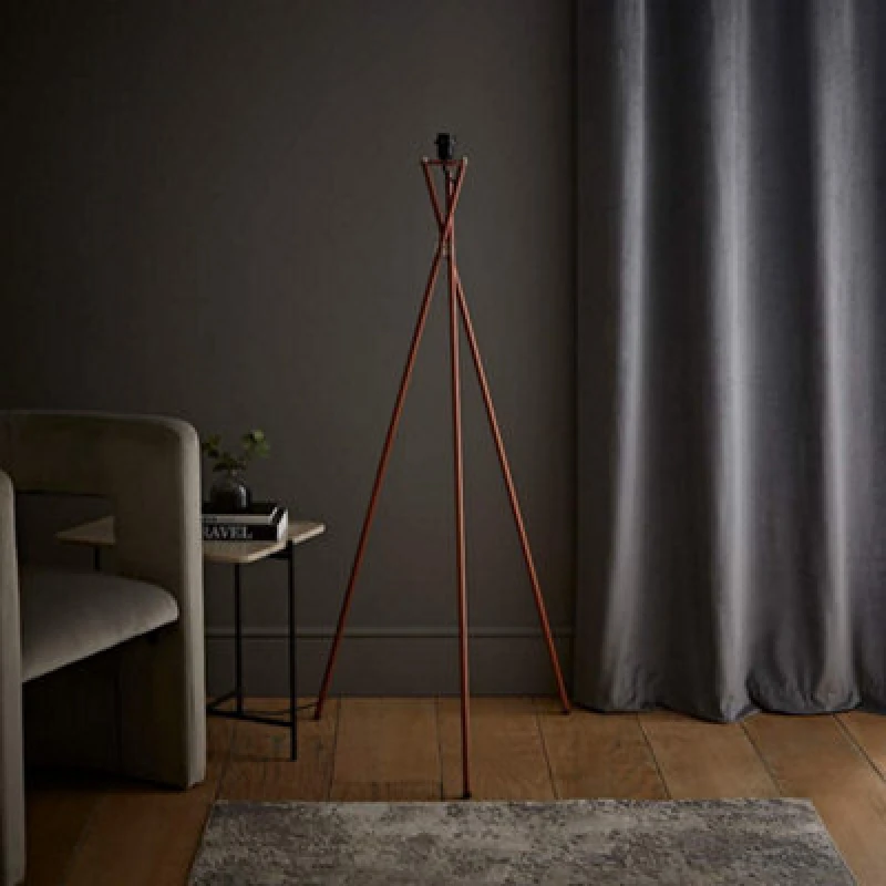 Image of ValueLights ValueLights Camden Copper Metel Stem Tripod Floor Lamp Base Copper One Size Unisex 5016529253433