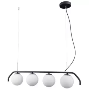 Image of Italux Lighting - Italux Carimi - Modern Hanging Pendant Satin Black 4 Light with White Shade, G9