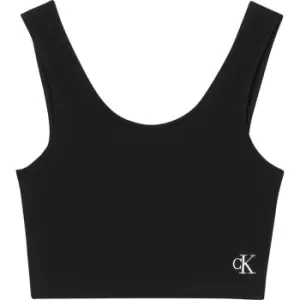 Image of Calvin Klein Jeans Slub Rib Bralette - Black