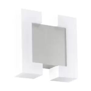 Image of IP44 Outdoor Wall Light Satin Nickel Diffused White 4.8W Built in LED
