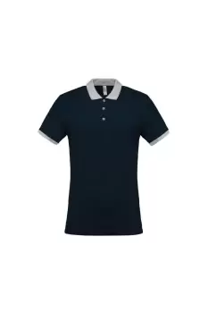 Image of Two-Tone Pique Polo Shirt