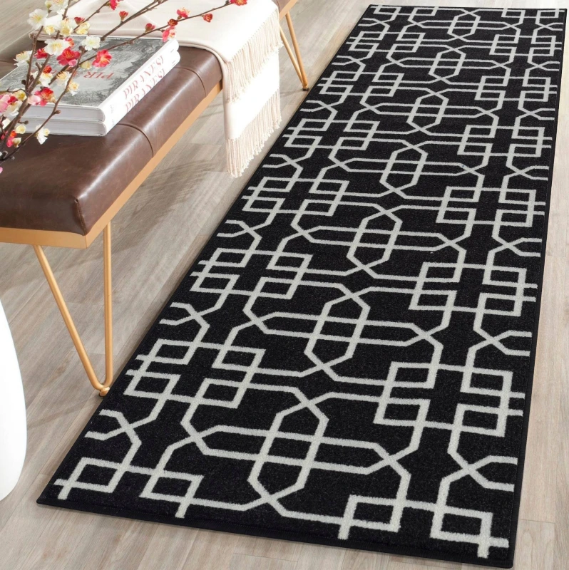 Image of Smart Living Smart Living Siam Heavy Duty Machine Washable Hallway Kitchen Non Slip Door Mat in Cream Size: 80cm x 300cm Cream 80cm x 300cm Unisex 8
