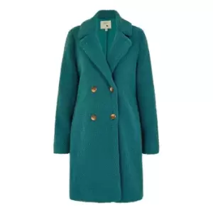 Image of Yumi Teal Teddy Bear Coat - Blue