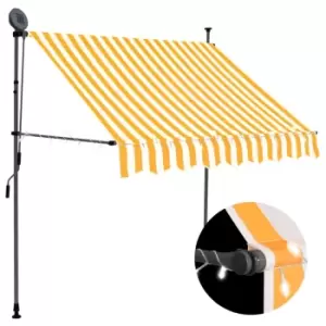 Image of Vidaxl Manual Retractable Awning With LED 150cm White And Orange