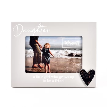 Image of Moments Wooden Photo Frame with Heart 6" x 4" - Daughter