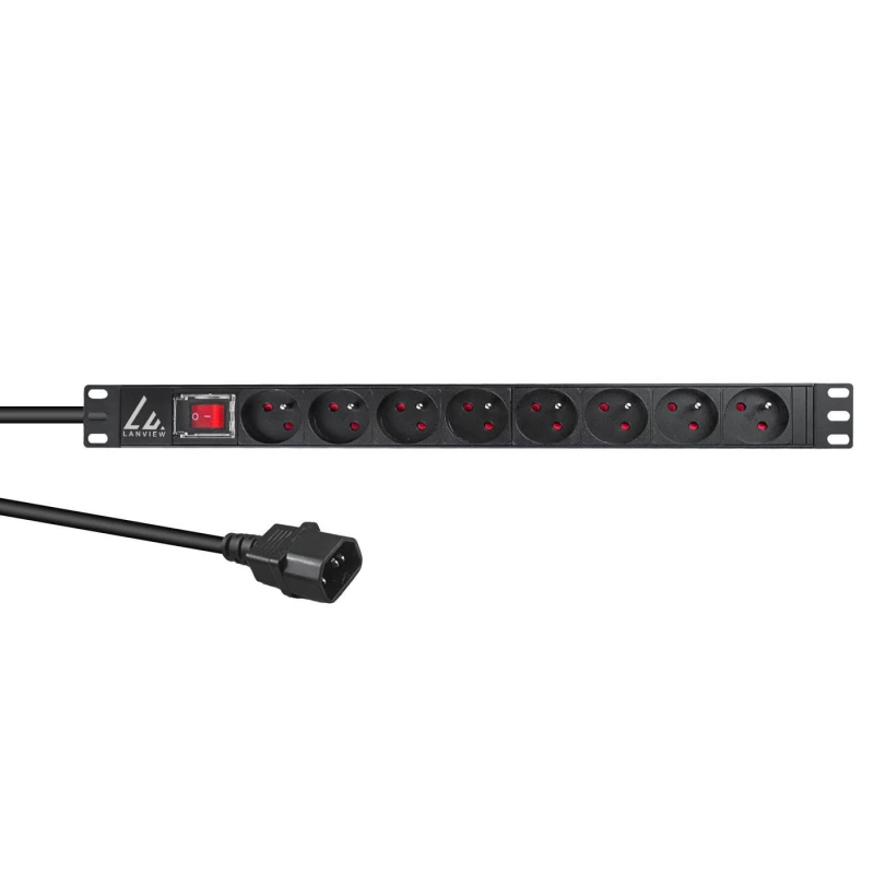 Image of Lanview LVR-2MSCH-SW-C13-8 power distribution unit (PDU) 8 AC outlet(s