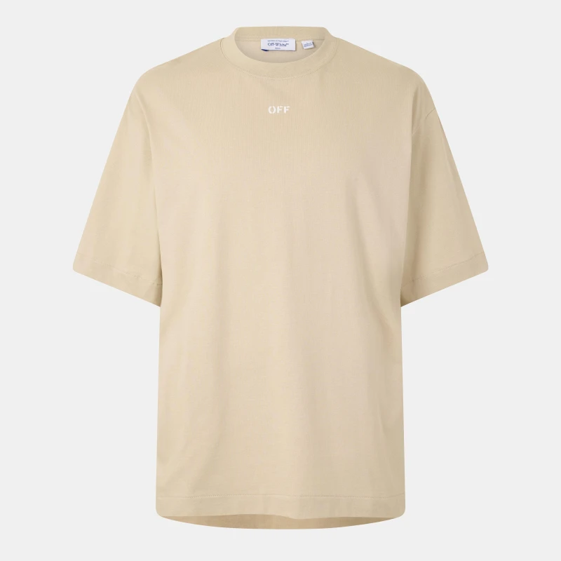 Image of Off White Mens Arrow Skate Graphic T-Shirt Brown/White male XS