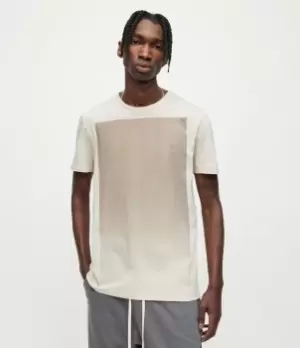 Image of AllSaints Mens Lobke Gradient Crew T-Shirt, OAT Taupe/seawood, Size: M