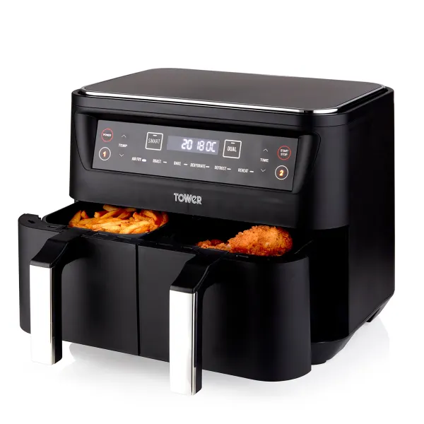 Image of Tower Vortx T17097 1600W 8L Dual Basket Air Fryer