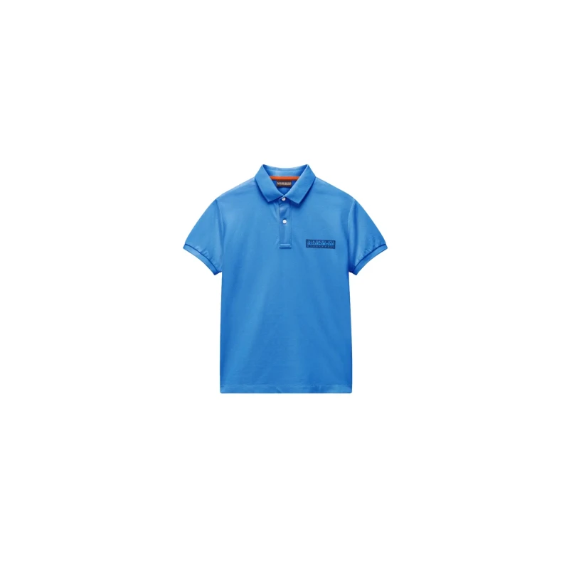 Image of Polo child Napapijri Box Logo Bleu Unisex 12 ans