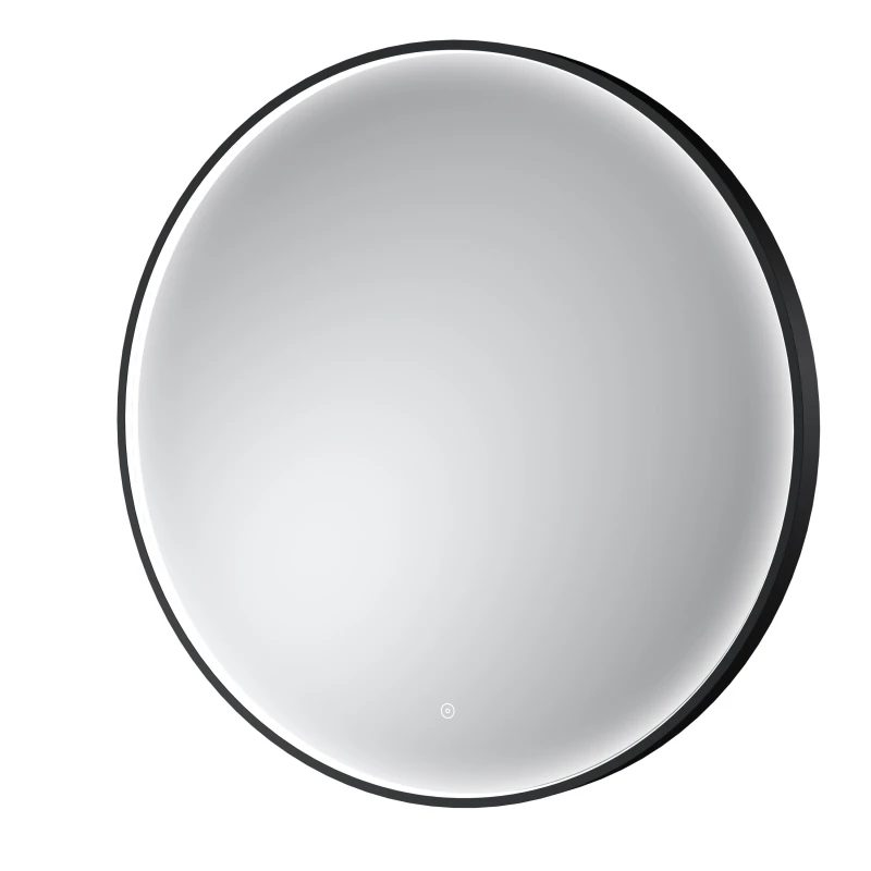 Image of Balterley Round Inset Framed LED Touch Sensor Mirror - 800mm - Black Black
