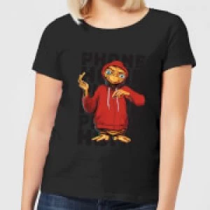Image of ET Phone Home Stylised Womens T-Shirt - Black - 3XL
