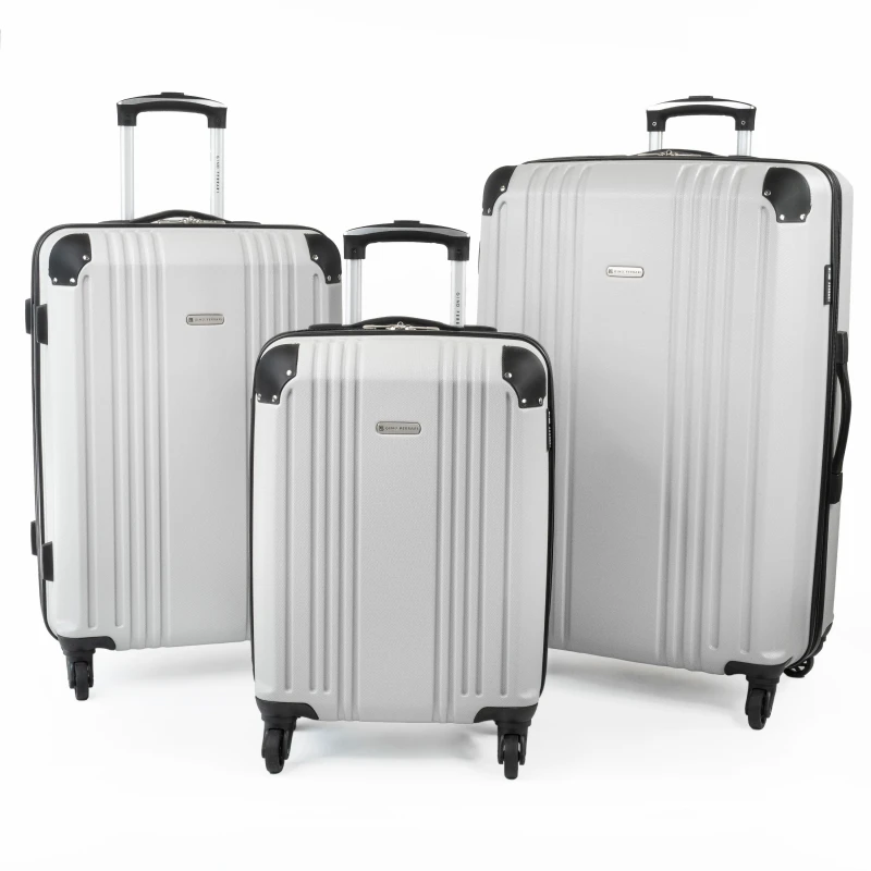 Image of Gino Ferrari Lightweight Hard Shell Business Travel Suitcase Grey Gfl003-03 unisex Medium