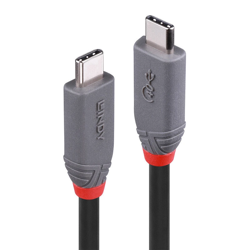 Image of Lindy 0.8m USB 4 Type C Cable, 40Gbps, Anthra Line