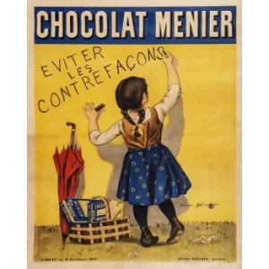 Image of Vintage Metal Sign Retro Advertising Chocolate Menier