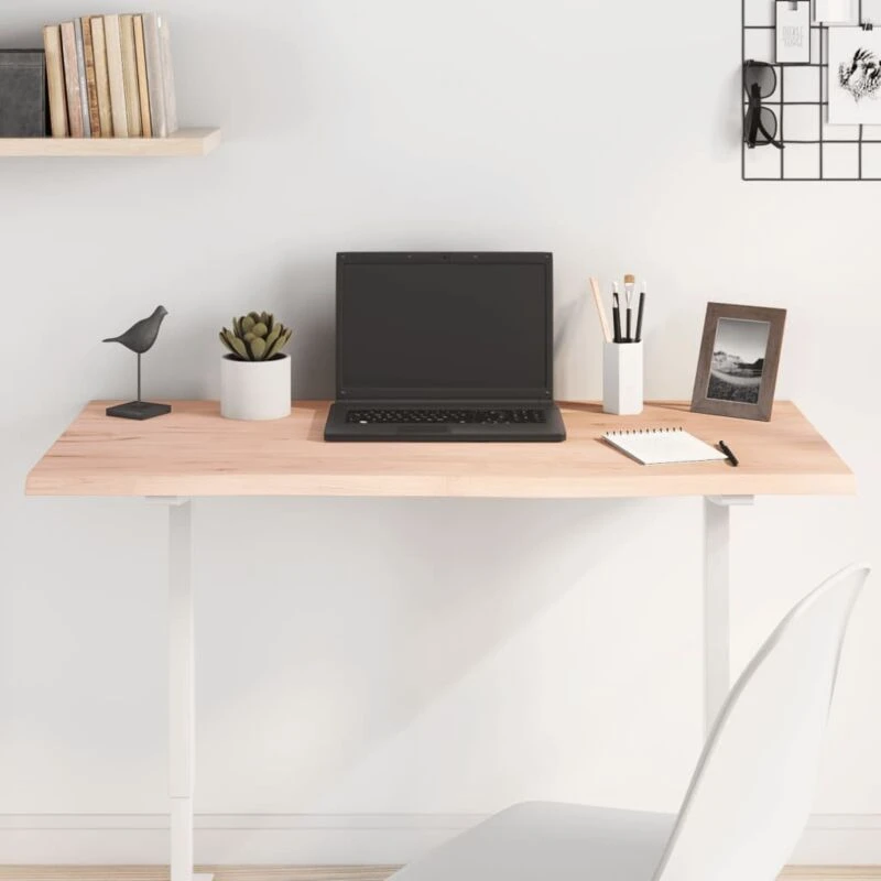 Image of Vidaxl Table Top 100X60X2cm Untreated Solid Wood Oak, Brown 3156305