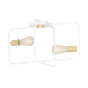 Image of Emibig Savo White Semi Flush Light 2x E27