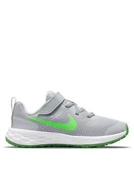 Image of Nike Revolution 6 Trainers - Grey/Green, Grey/Green, Size 12