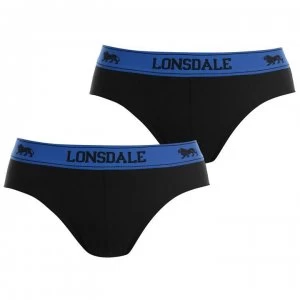 Image of Lonsdale 2Pk Brief Mens - Black/Brt Blue