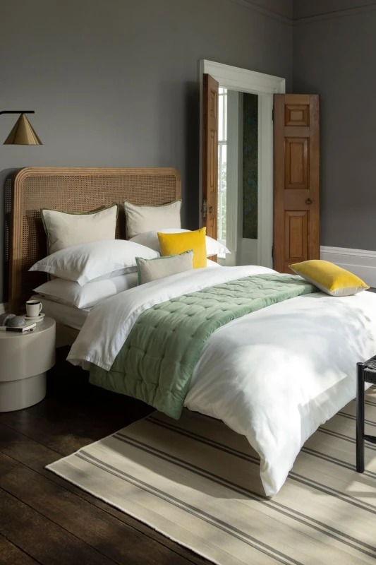 Image of Christy CHRISTY 400TC Luxury Cotton Sateen Plain Dye Duvet Cover Sets in White Size: Double White Double Unisex 5055110989672