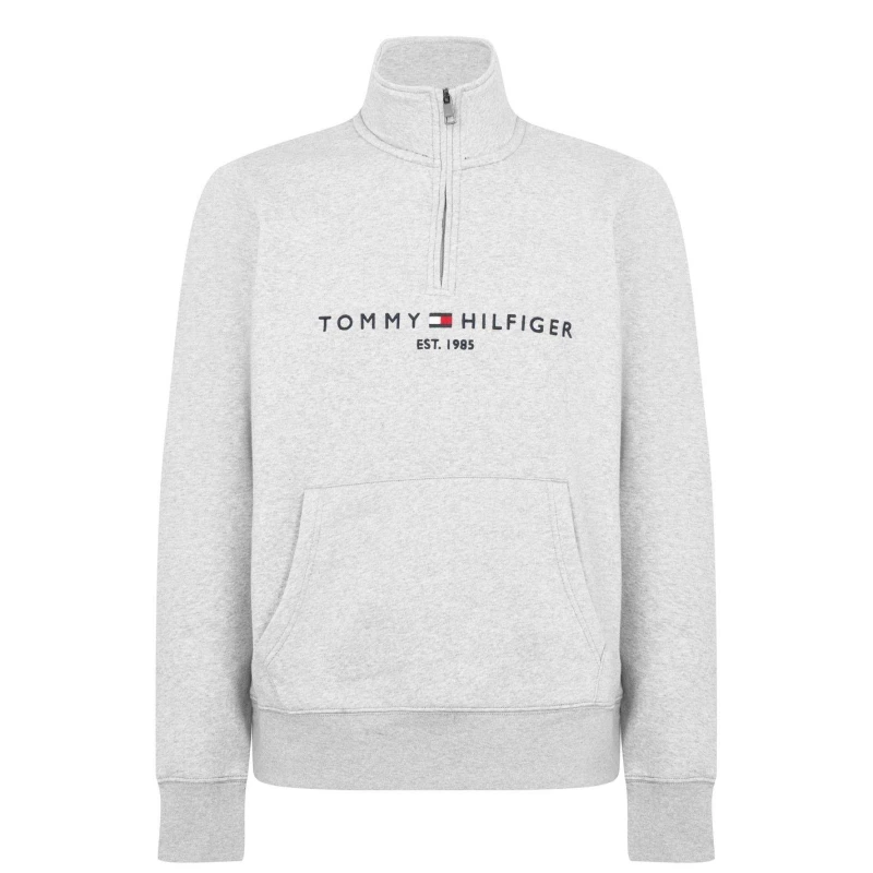 Image of Tommy Hilfiger Logo Mockneck Sweatshirt Grey P91 male S
