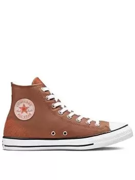 Image of Converse Chuck Taylor All Star Canvas Hi Tops - Brown/Orange/White, Brown/Orange/White, Size 6, Men