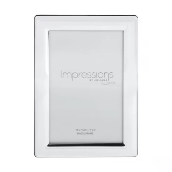 Image of 4" x 6" - Impressions Silver Plated Curved Photo Frame