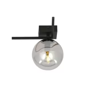 Image of Imago Black Globe Ceiling Light with Graphite Glass Shades, 1x E14