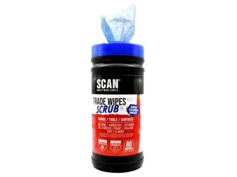 Image of Scan Trade Scrub Wipes TWW80 Qty: Pack of 80