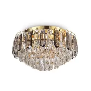 Image of Ideal Lux Lighting - Ideal Lux MAGNOLIA - Indoor Crystal Flush Ceiling Lamp 7 Lights Gold, G9