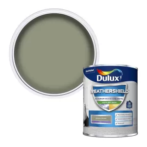 Image of Dulux Weathershield Exterior Quick Dry Green Glade Satin Paint 750ml