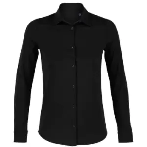 Image of NEOBLU Womens/Ladies Balthazar Jersey Long-Sleeved Shirt (M) (Deep Black)